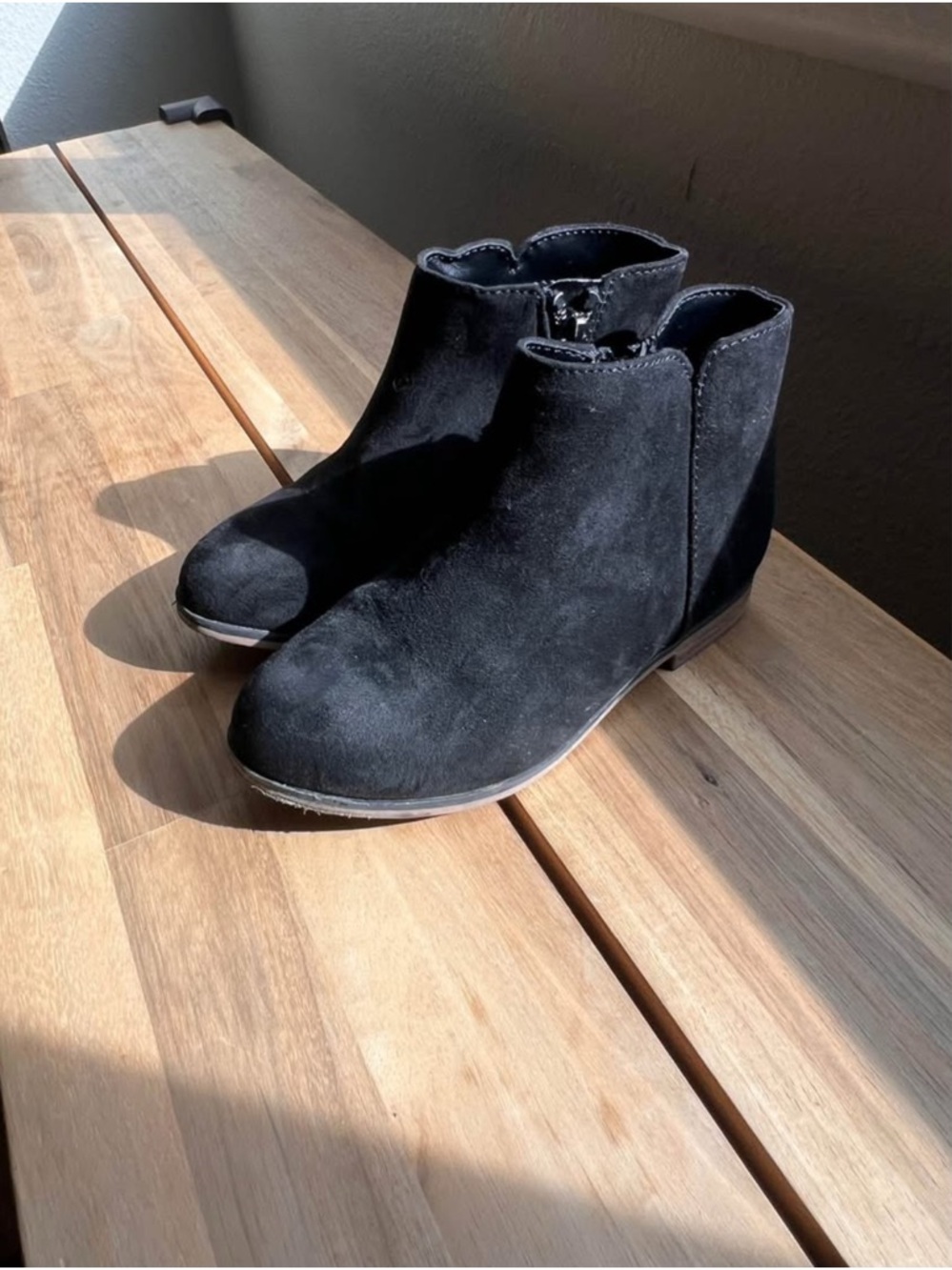 Cat & Jack Black Suede-Look Kids Ankle Boots